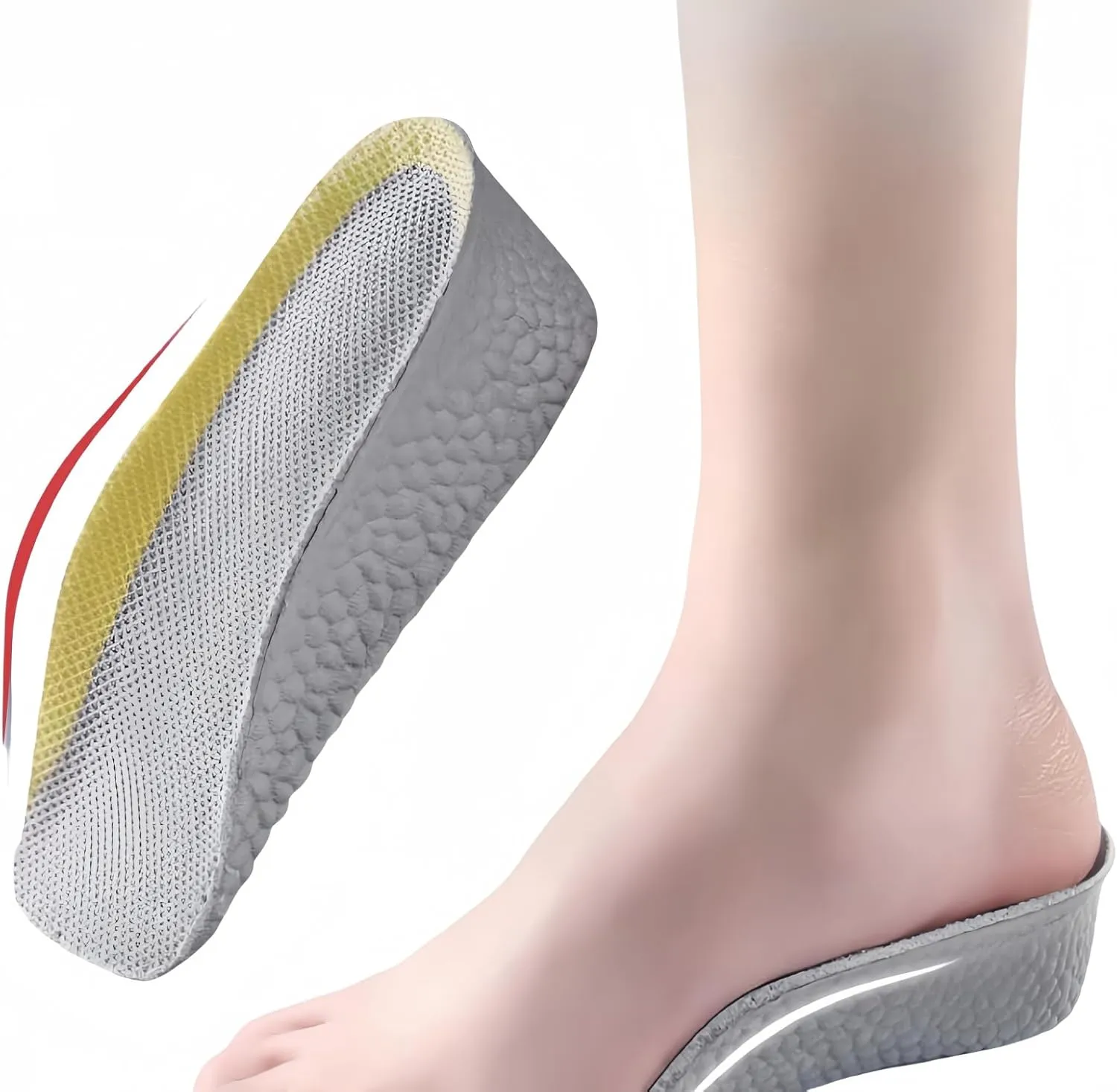 2 Pairs Insole Height,Orthopedic High Cushion, Arch Support Insoles for Plantar Fasciitis, Flat Feet, Over-Pronation, Achilles Tendonitis, Foot Pain Relief (1inch)
