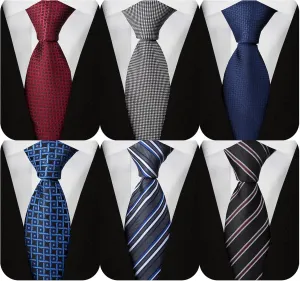 Adulove Extra Long Ties for Men Big and Tall Neckties Woven Jacquard Classic Neck Tie Business Wedding