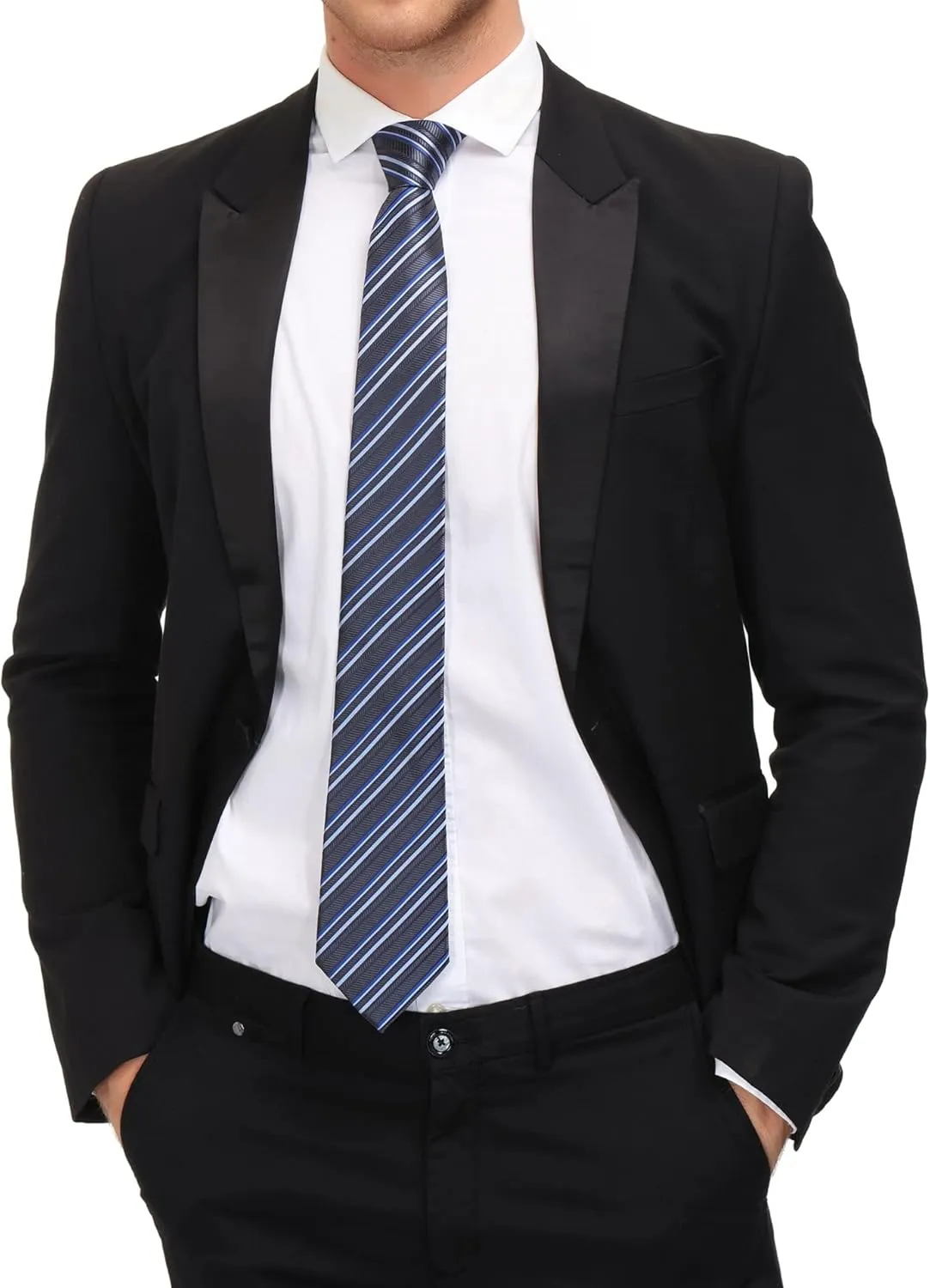Adulove Extra Long Ties for Men Big and Tall Neckties Woven Jacquard Classic Neck Tie Business Wedding