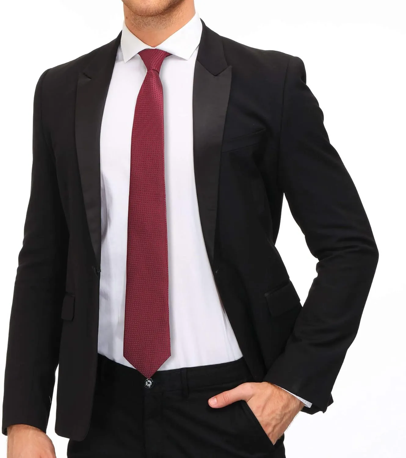 Adulove Extra Long Ties for Men Big and Tall Neckties Woven Jacquard Classic Neck Tie Business Wedding