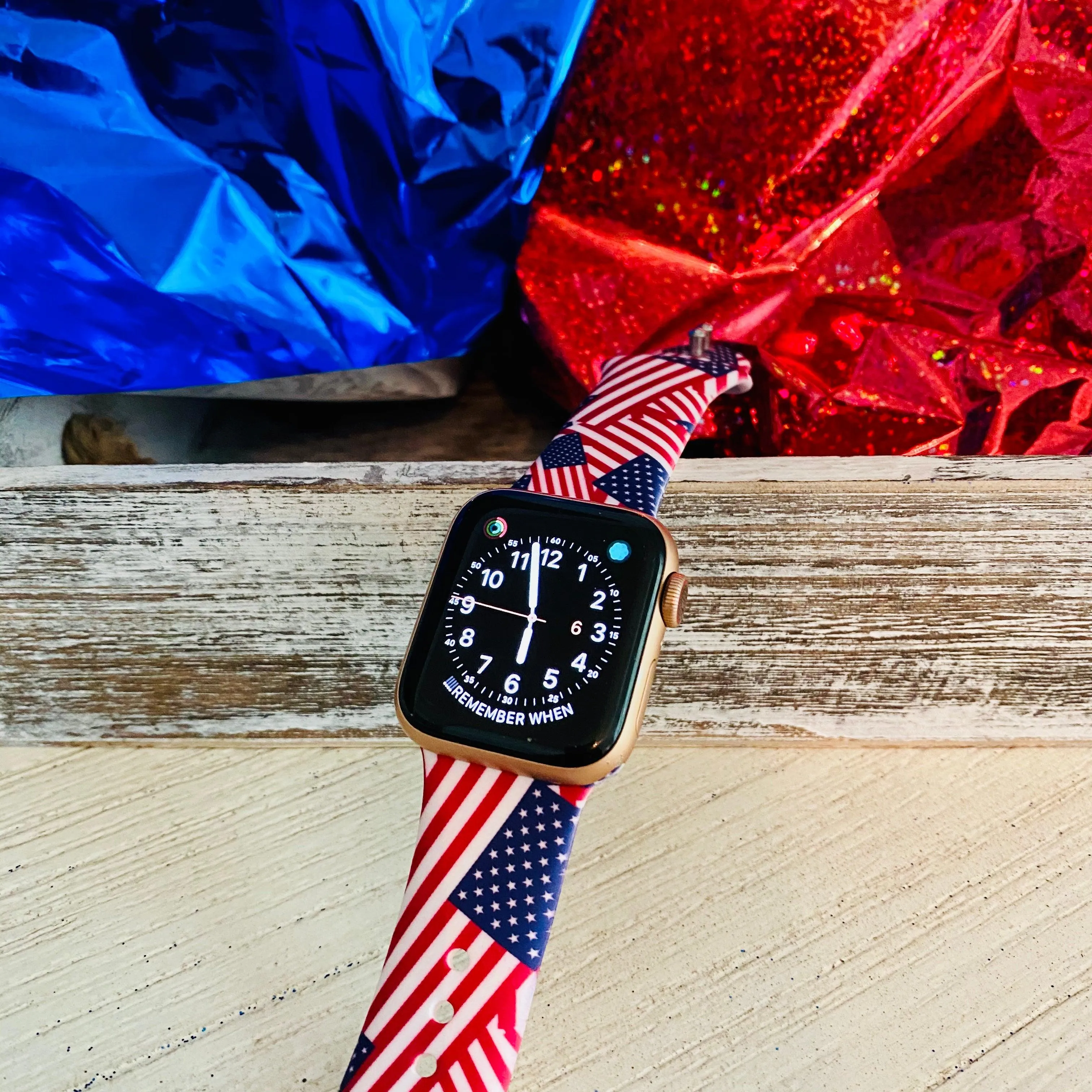 American Flag Print Silicone Band For Apple Watch