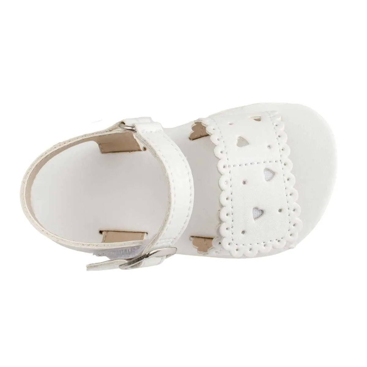 Baby Deer Patricia White Double Closure Sandals w/ Heart Accents 4555