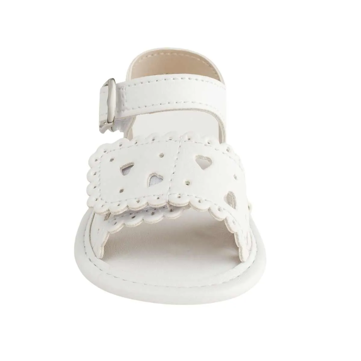 Baby Deer Patricia White Double Closure Sandals w/ Heart Accents 4555