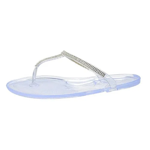 Back  To School Outfit  Amozae Women Crystal Flip Flop Woman Summer Beach Thong Slide Female Casual Slipper Ladies Rhinestone Plus Size Solid Footwear