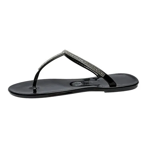 Back  To School Outfit  Amozae Women Crystal Flip Flop Woman Summer Beach Thong Slide Female Casual Slipper Ladies Rhinestone Plus Size Solid Footwear