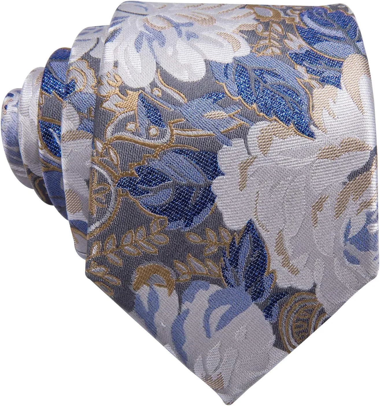Barry.Wang Men Ties Paisley Woven Silk Necktie Set with Pocket Suqare Cufflinks Formal