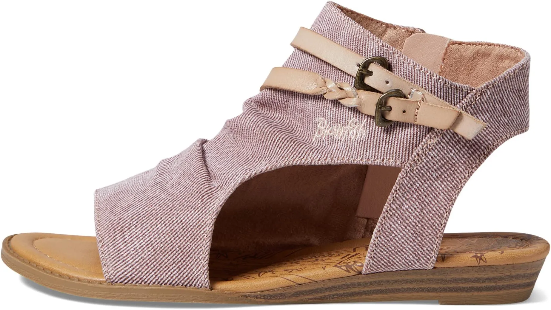 Blumoon-K Blowfish Malibu Flat Sandal in Lotus Smokey Twill/Die Cut