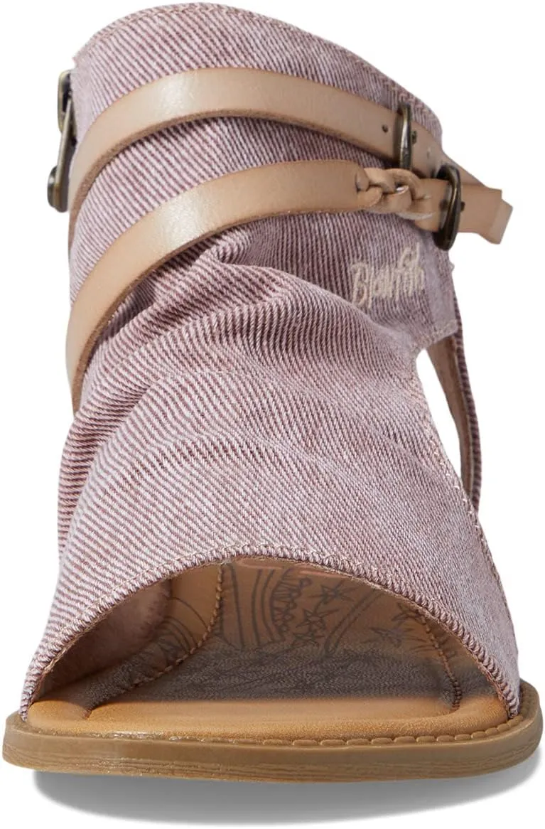 Blumoon-K Blowfish Malibu Flat Sandal in Lotus Smokey Twill/Die Cut