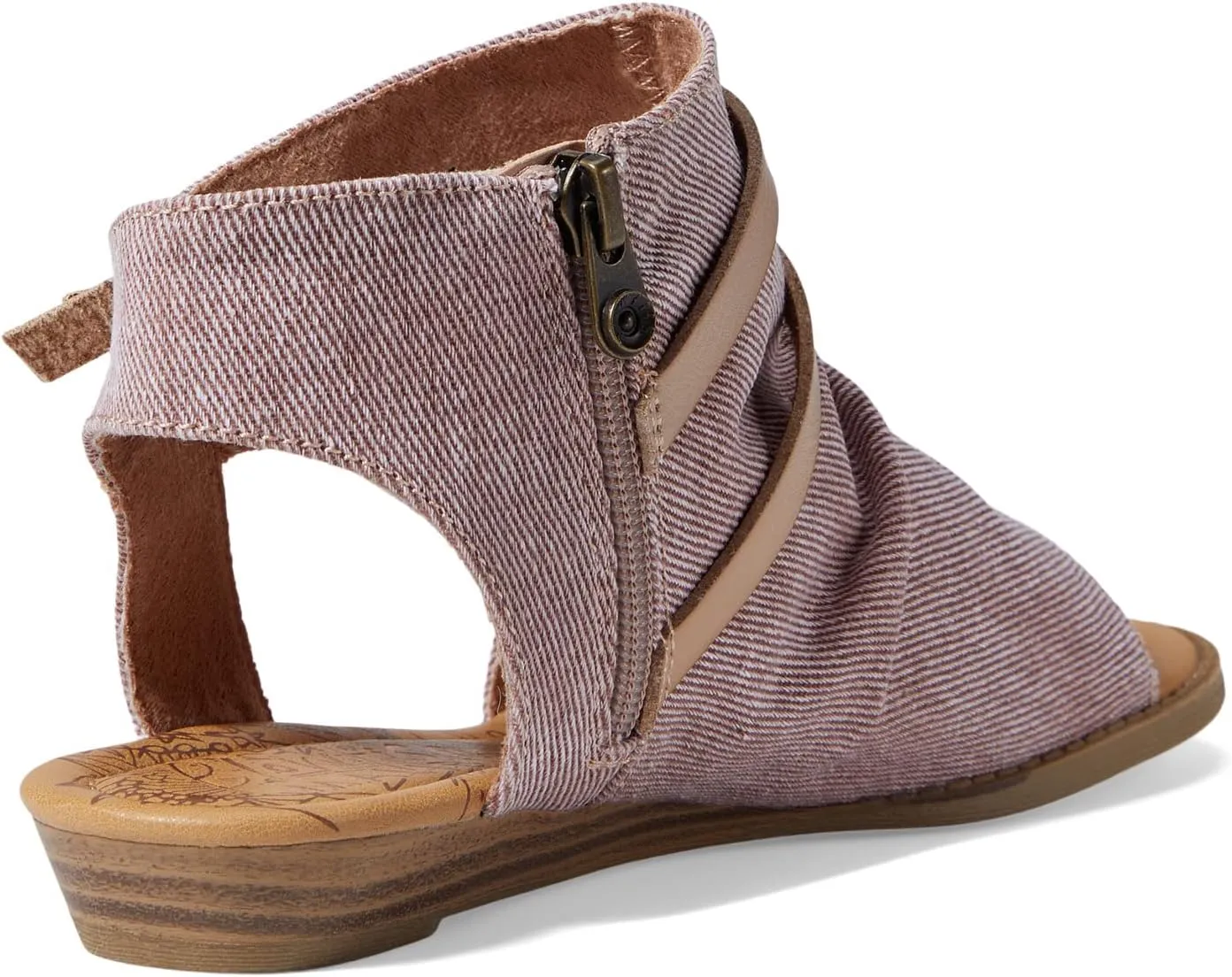 Blumoon-K Blowfish Malibu Flat Sandal in Lotus Smokey Twill/Die Cut
