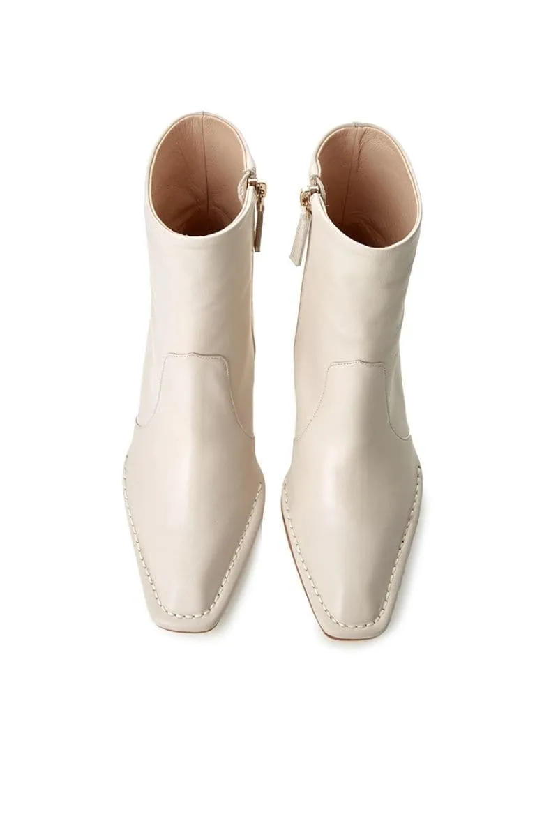 CALAIS OFF WHITE ANKLE BOOTS
