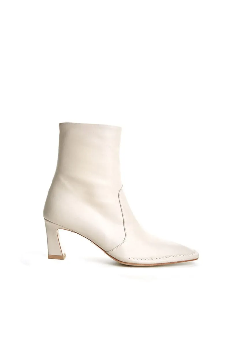 CALAIS OFF WHITE ANKLE BOOTS
