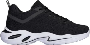 CALTO Men's Invisible Height Increasing Elevator Shoes - Black/White Super Lightweight Sporty Sneakers - 2.6 Inches Taller - Q330 - Size 11 D(M) US