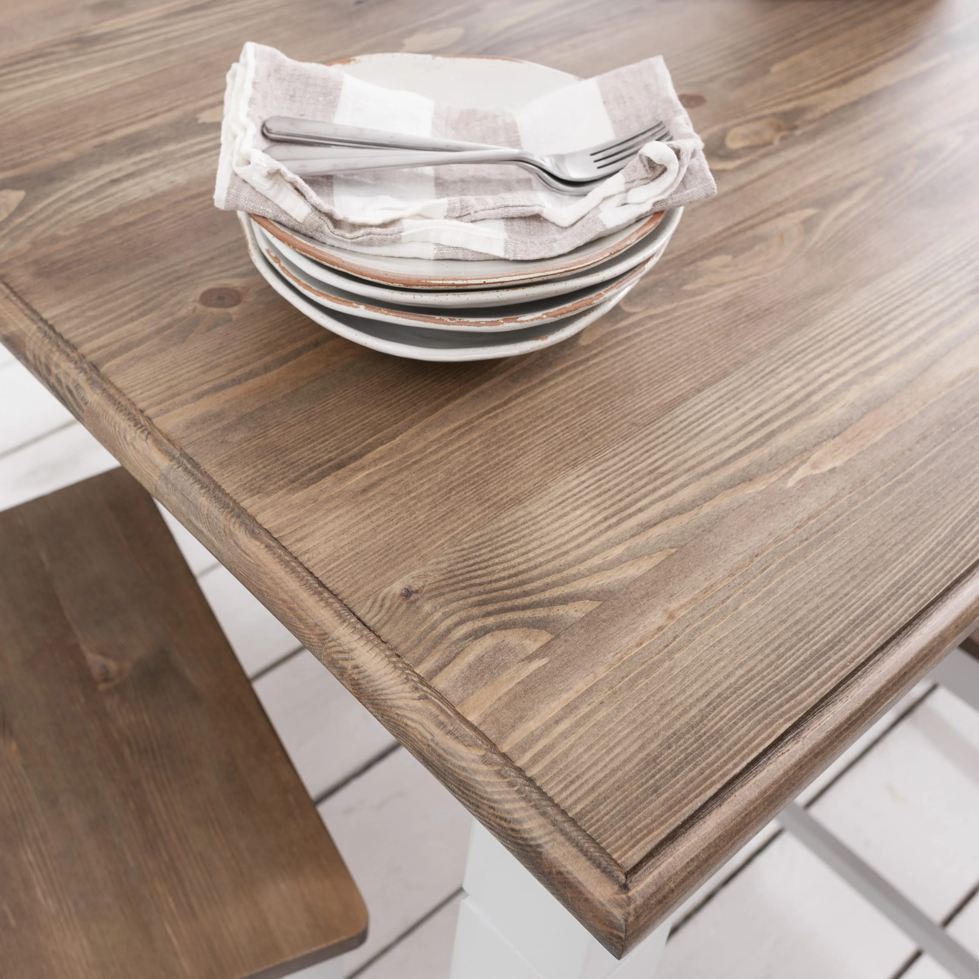 Canterbury Dining Table 140cm in Grey and Dark Pine