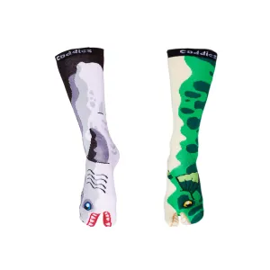 Coddies® Fish Two Toe Socks - Bass and Shark Design (2 PK)
