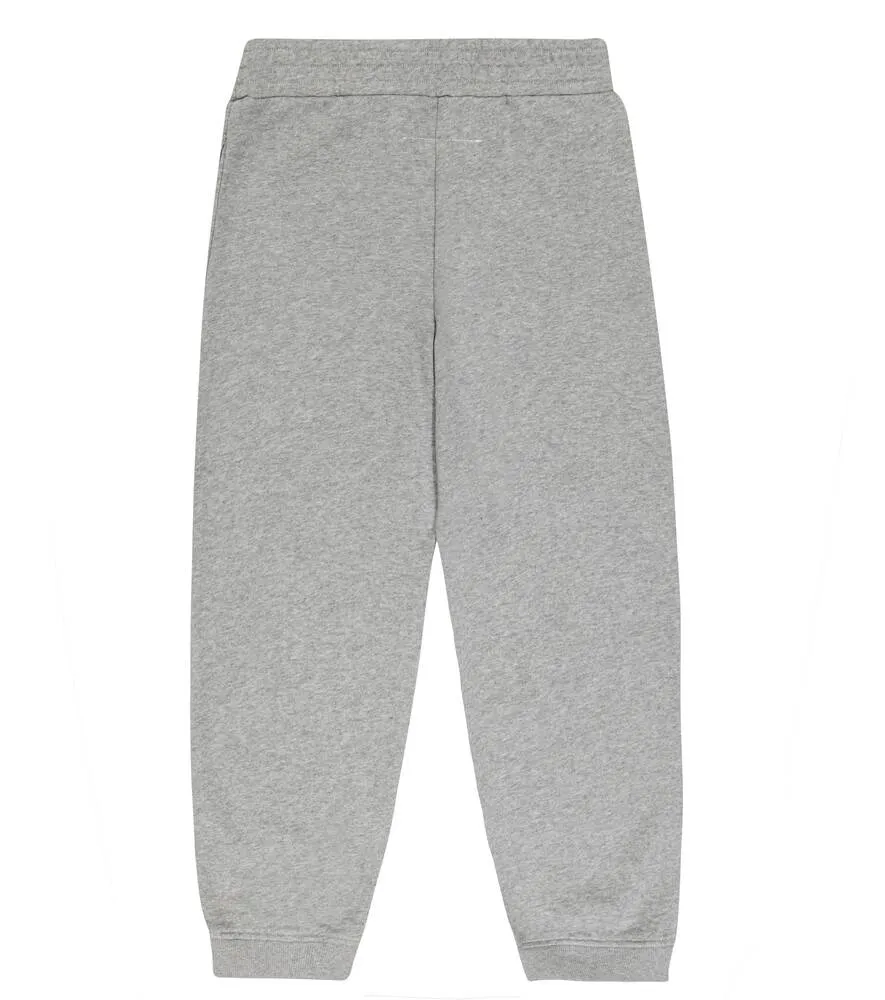 Cotton jersey sweatpants with MM6 Maison Margiela logo, gray