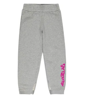 Cotton jersey sweatpants with MM6 Maison Margiela logo, gray