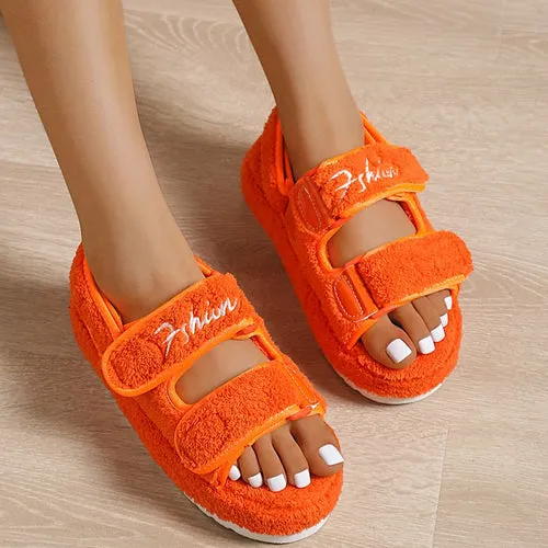 Cute Casual Women’s Sandals with Thick Soles – Available in Blue, Orange, Black, and Green