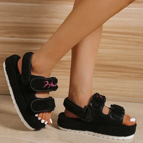 Cute Casual Women’s Sandals with Thick Soles – Available in Blue, Orange, Black, and Green