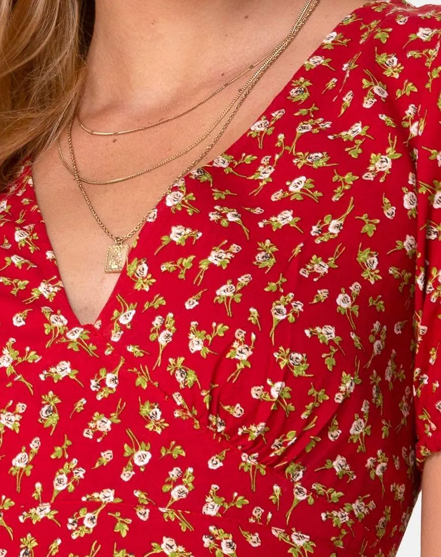 Elfira Dress in Falling for You Floral Red