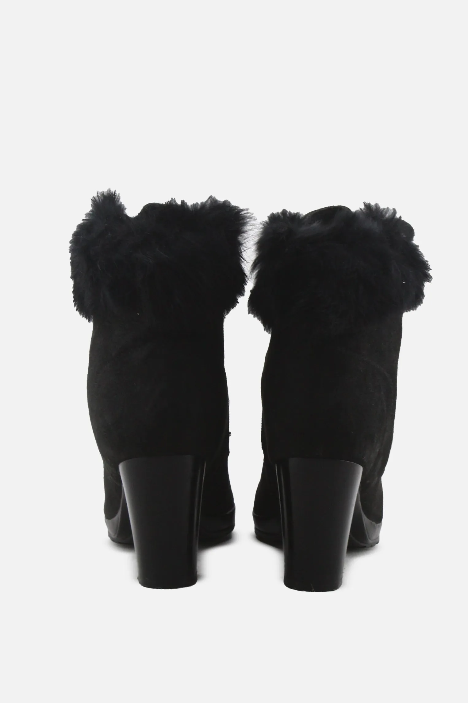 European Brand Zipper Laces Block Heels Ankle Boots | Textile