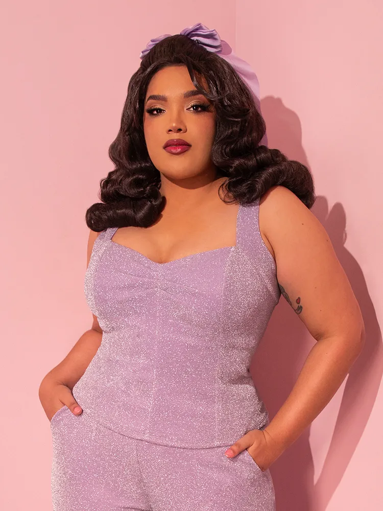 FINAL SALE - Vamp Top in Lilac Lurex - Vixen by Micheline Pitt