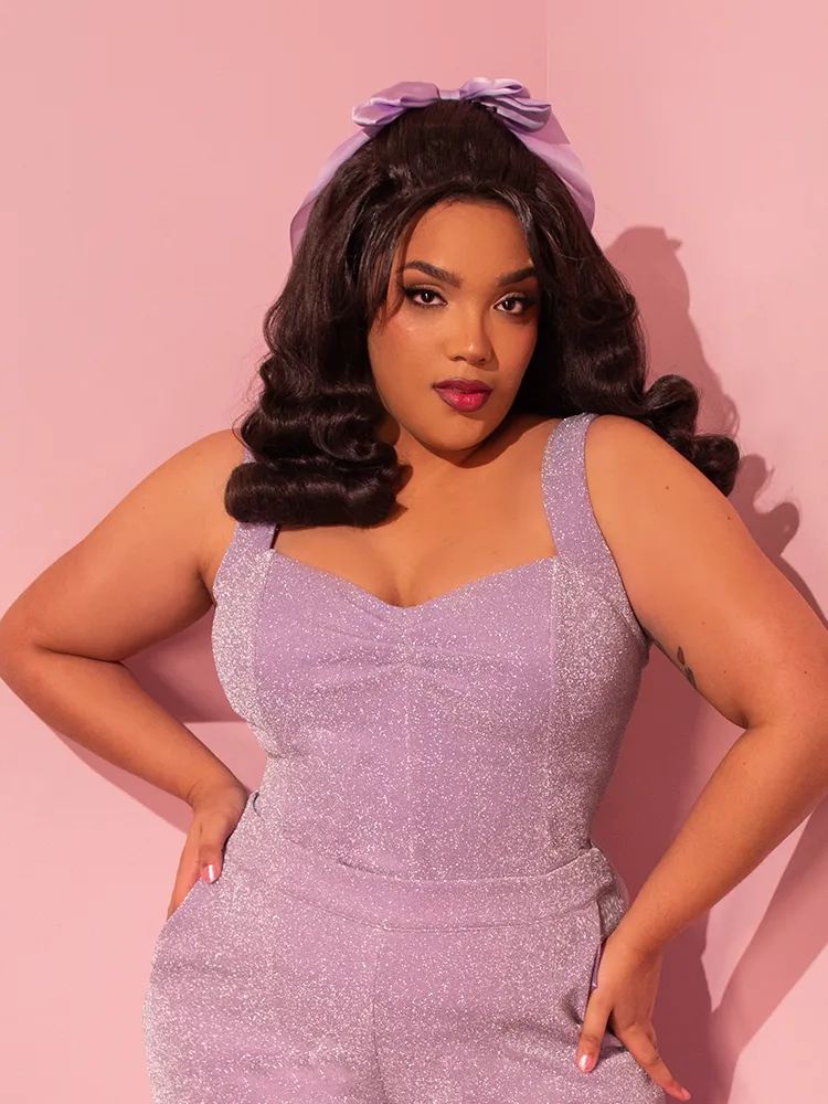 FINAL SALE - Vamp Top in Lilac Lurex - Vixen by Micheline Pitt