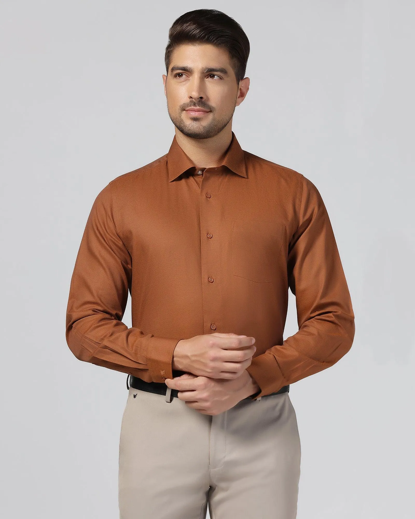 Formal Yellow Textured Shirt - Jim