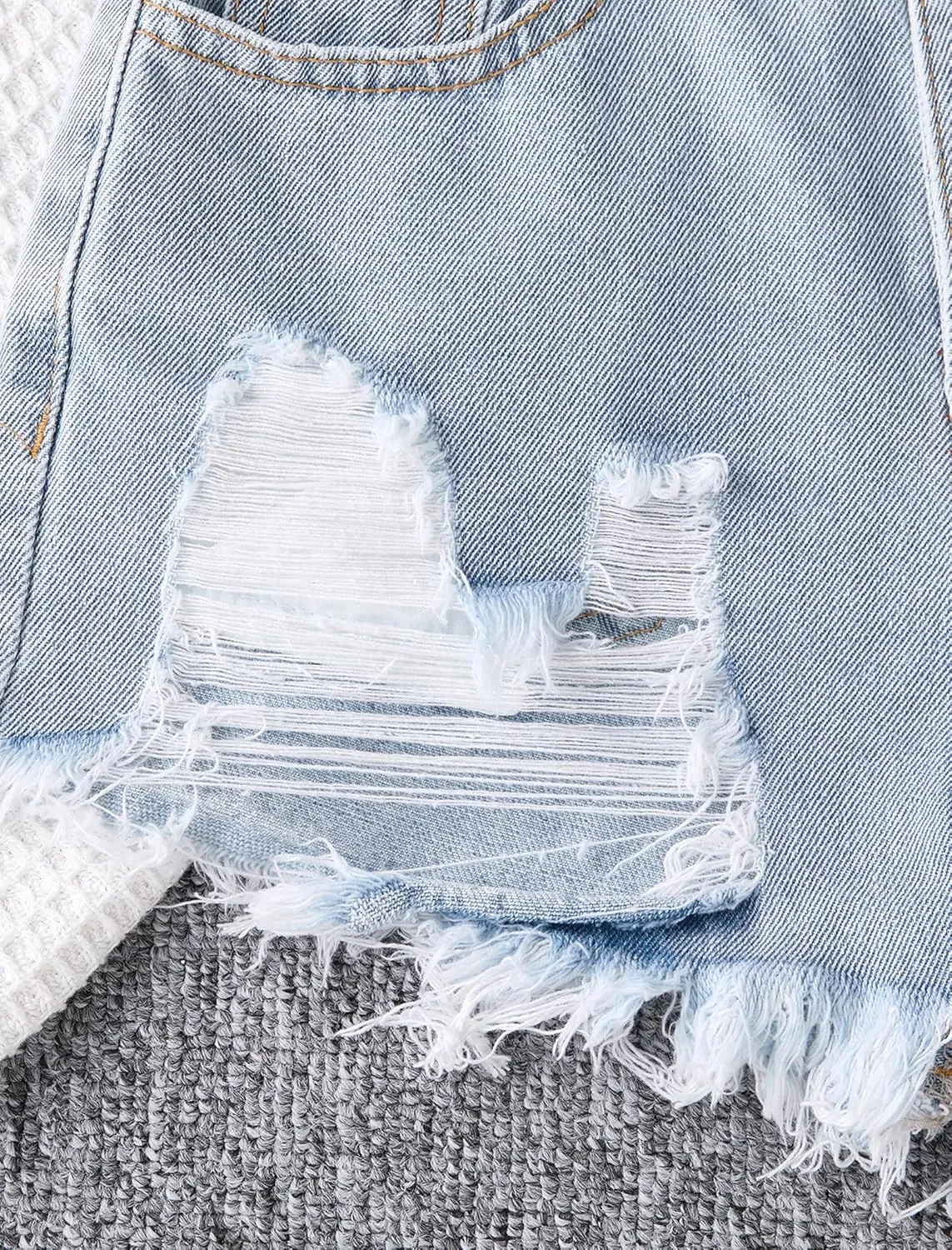 Girls Jean Shorts Ripped Raw Hem High Waist Cute Summer Y2K Distressed Denim Shorts for Teen Girls 8-14Y