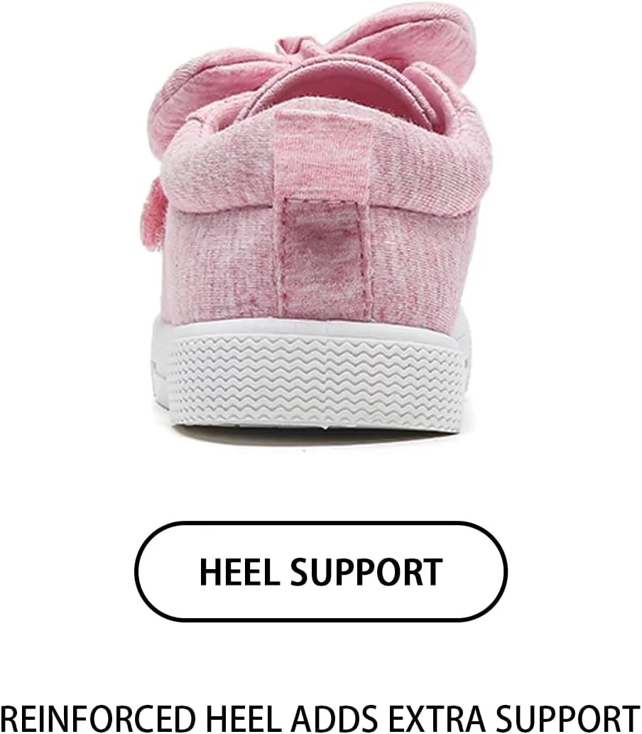Girls Sneakers Kids High Top Casual Canvas Shoes with Hook & Loop Closure Gradient Color Pinky Heart
