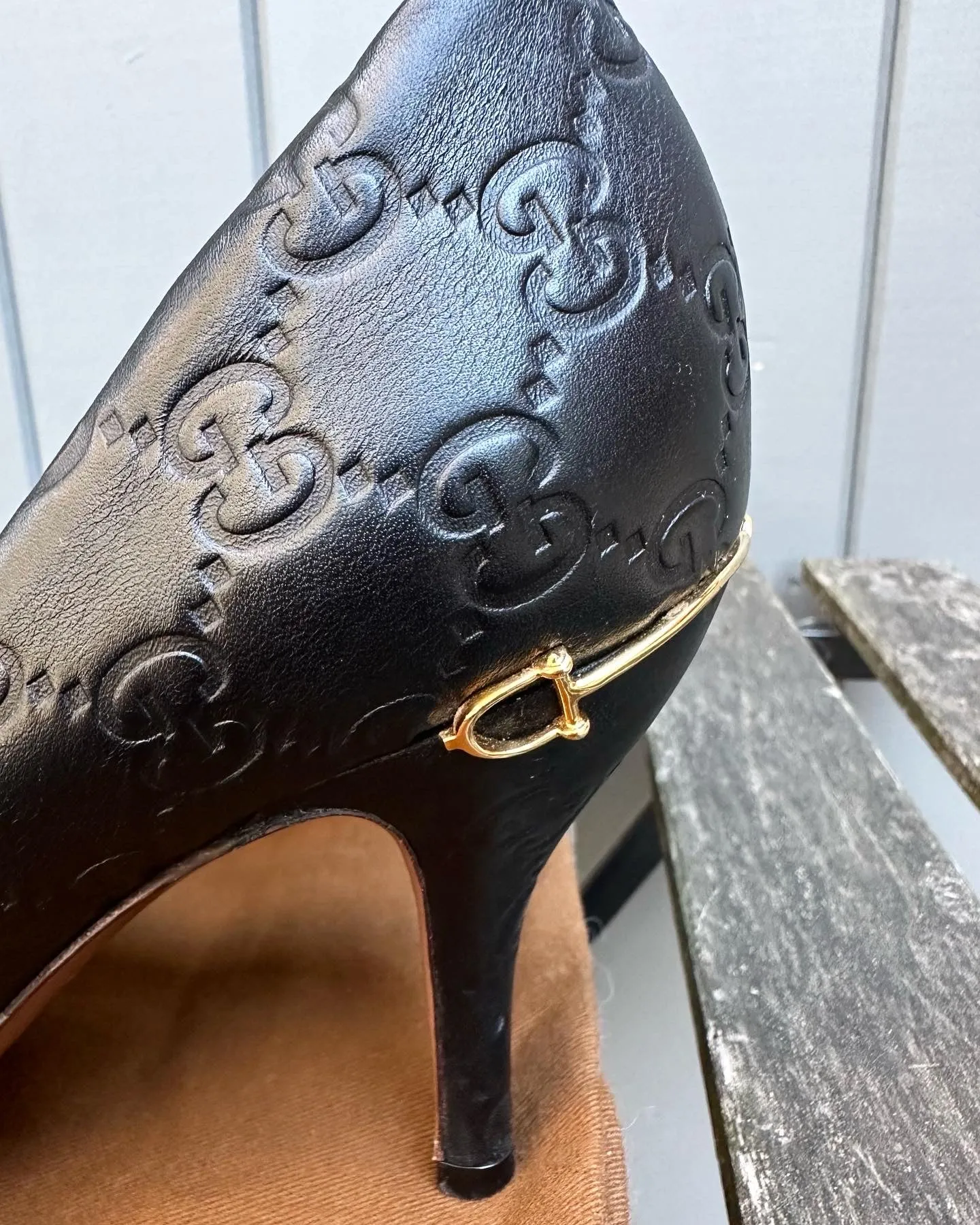 GUCCI Guccissima High Heel Leather Pumps