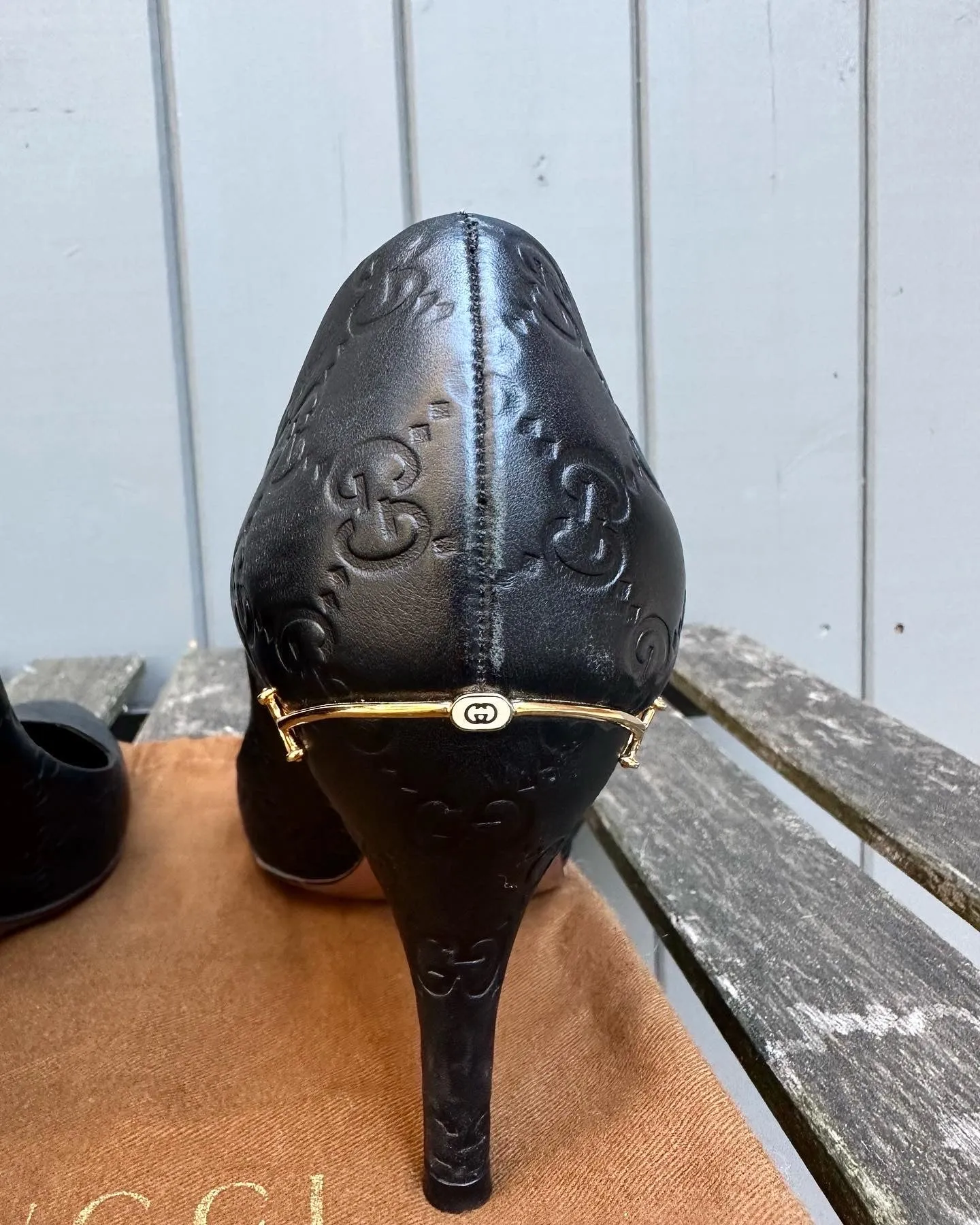 GUCCI Guccissima High Heel Leather Pumps