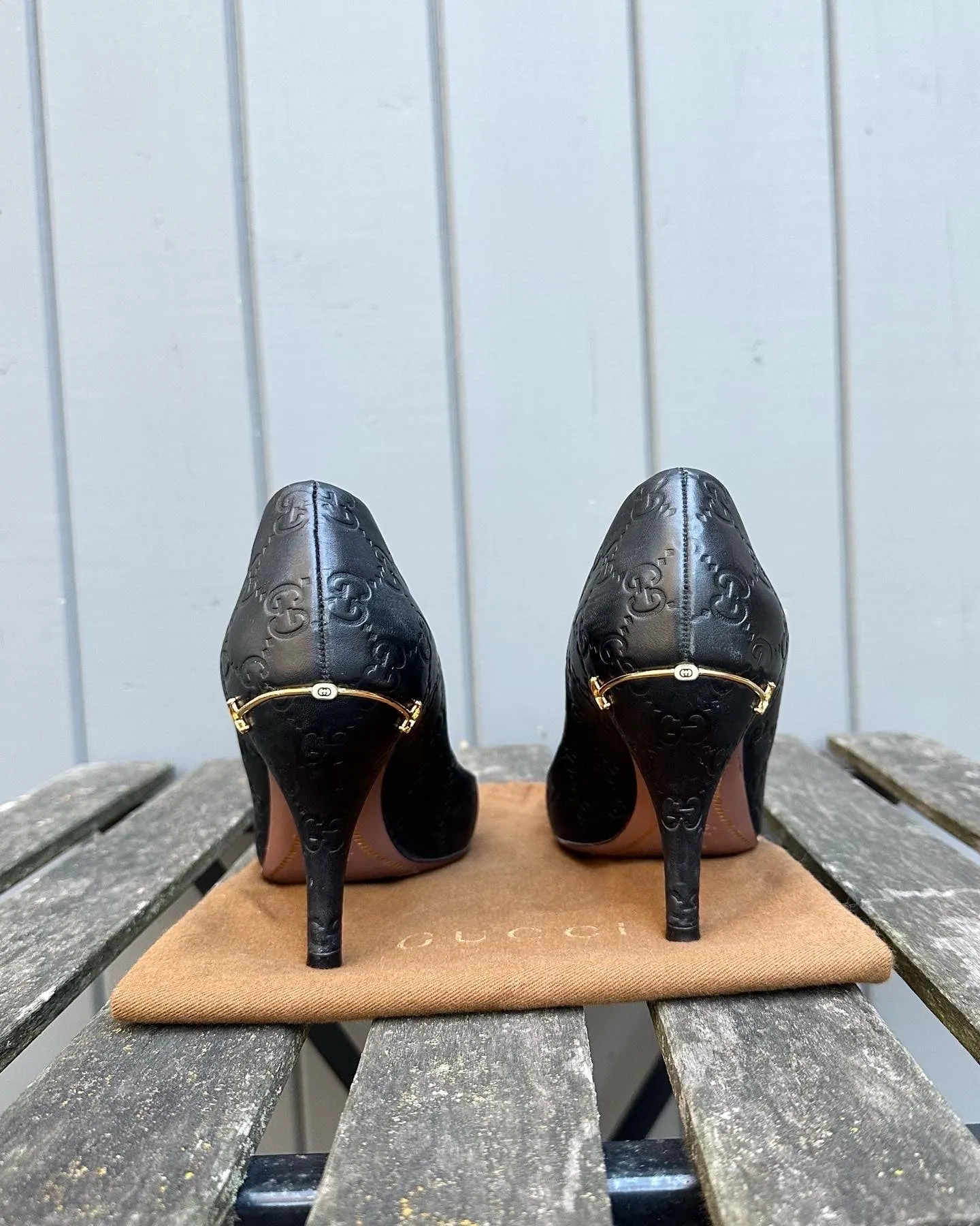GUCCI Guccissima High Heel Leather Pumps
