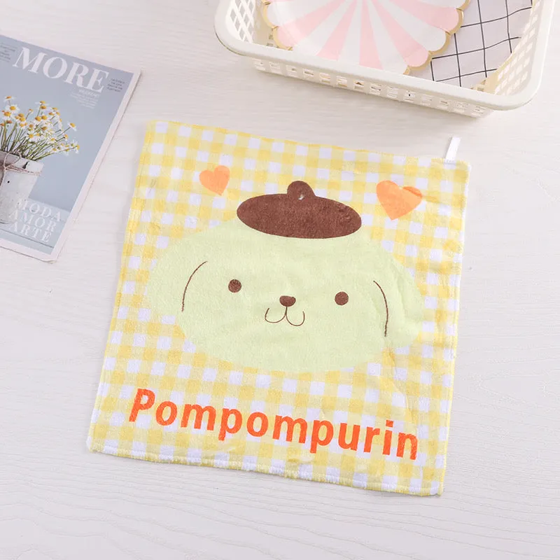 Hand Towel 32x32cm Hello Kitty My Melody Kuromi Cinnamoroll Pompompurin KeroKeroKeroppi Pochacco Little Twin Stars Bad Badtz Maru