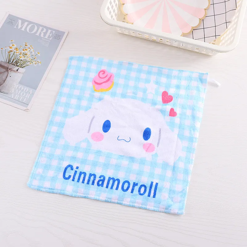 Hand Towel 32x32cm Hello Kitty My Melody Kuromi Cinnamoroll Pompompurin KeroKeroKeroppi Pochacco Little Twin Stars Bad Badtz Maru