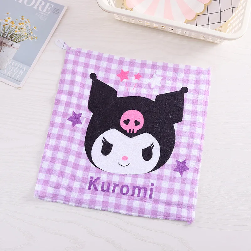 Hand Towel 32x32cm Hello Kitty My Melody Kuromi Cinnamoroll Pompompurin KeroKeroKeroppi Pochacco Little Twin Stars Bad Badtz Maru