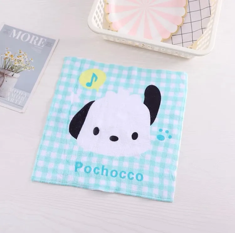 Hand Towel 32x32cm Hello Kitty My Melody Kuromi Cinnamoroll Pompompurin KeroKeroKeroppi Pochacco Little Twin Stars Bad Badtz Maru