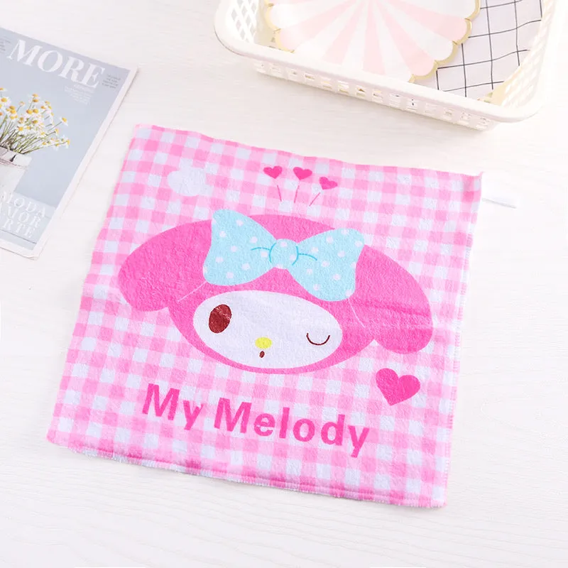 Hand Towel 32x32cm Hello Kitty My Melody Kuromi Cinnamoroll Pompompurin KeroKeroKeroppi Pochacco Little Twin Stars Bad Badtz Maru