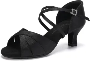 HROYL Women Latin Dance Shoes Professional Practice Performance Ballroom Salsa Dancing Shoes