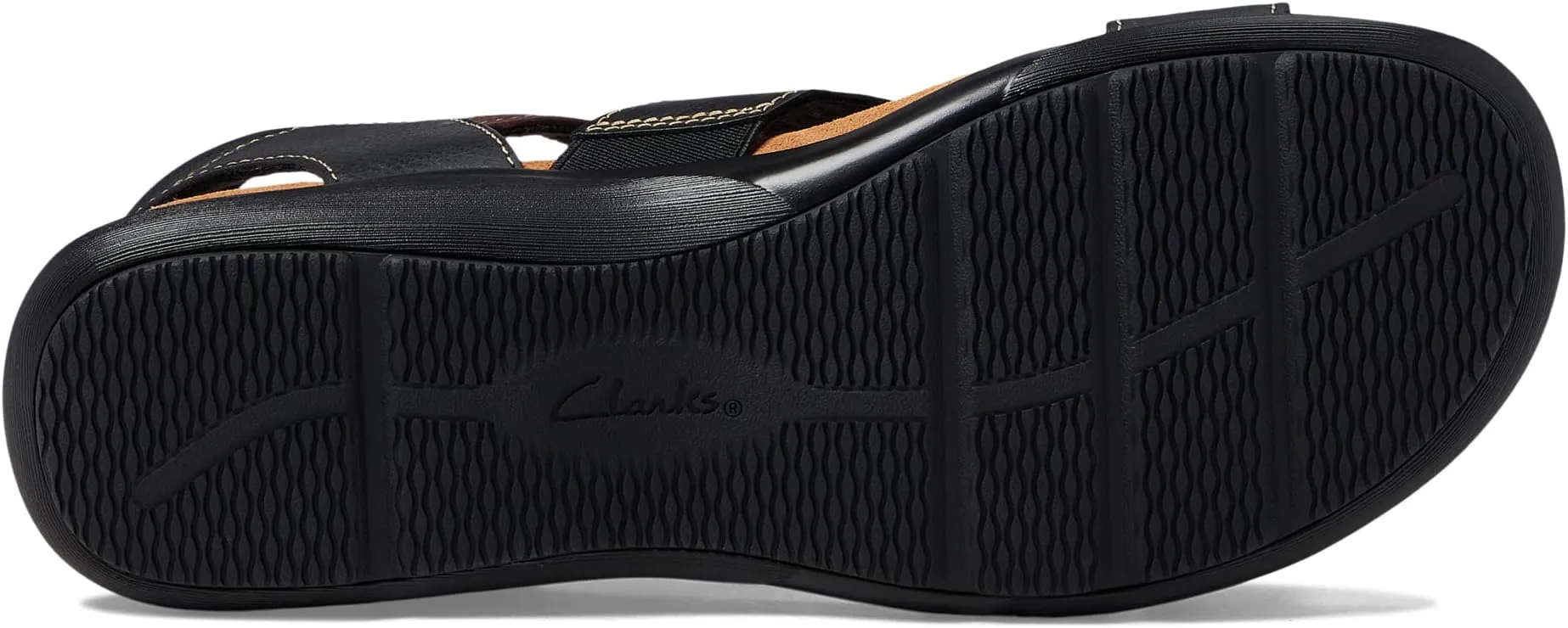 Kitly Way Clarks Flat Sandals, Black Leather