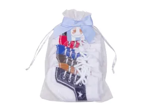 KOOL KIDS sneaker shoe-design socks. With faux shoelaces and anti-slip soles. 6 pairs. 12-24 months