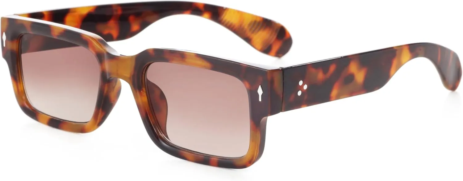 Kursan Square Thick Frame Black Sunglasses for Men Women Trendy Rectangle Sun Glasses Shades UV400 Protection