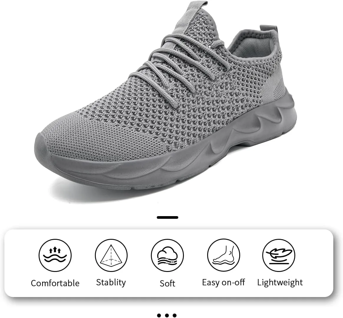 Mens Walking Shoes Slip On Tennis Non Slip Sneakers Outdoor Running Sports Trainers Athletic Sneaker Road Casual Workout Lightweight Shoes