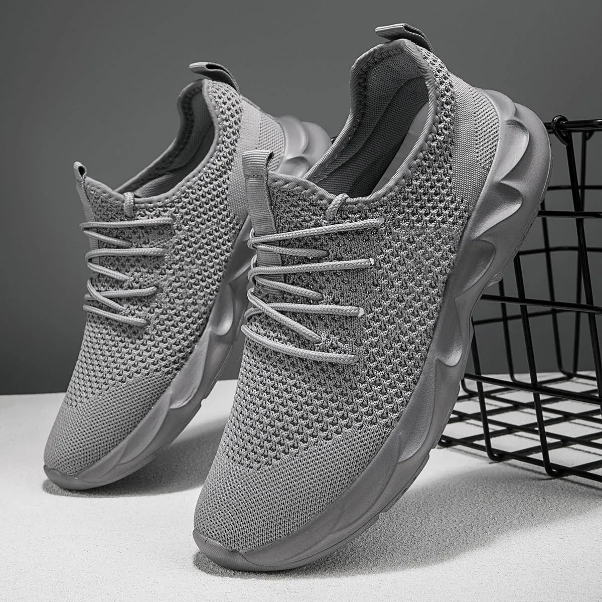 Mens Walking Shoes Slip On Tennis Non Slip Sneakers Outdoor Running Sports Trainers Athletic Sneaker Road Casual Workout Lightweight Shoes