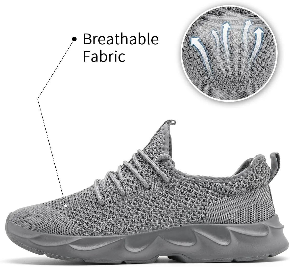 Mens Walking Shoes Slip On Tennis Non Slip Sneakers Outdoor Running Sports Trainers Athletic Sneaker Road Casual Workout Lightweight Shoes