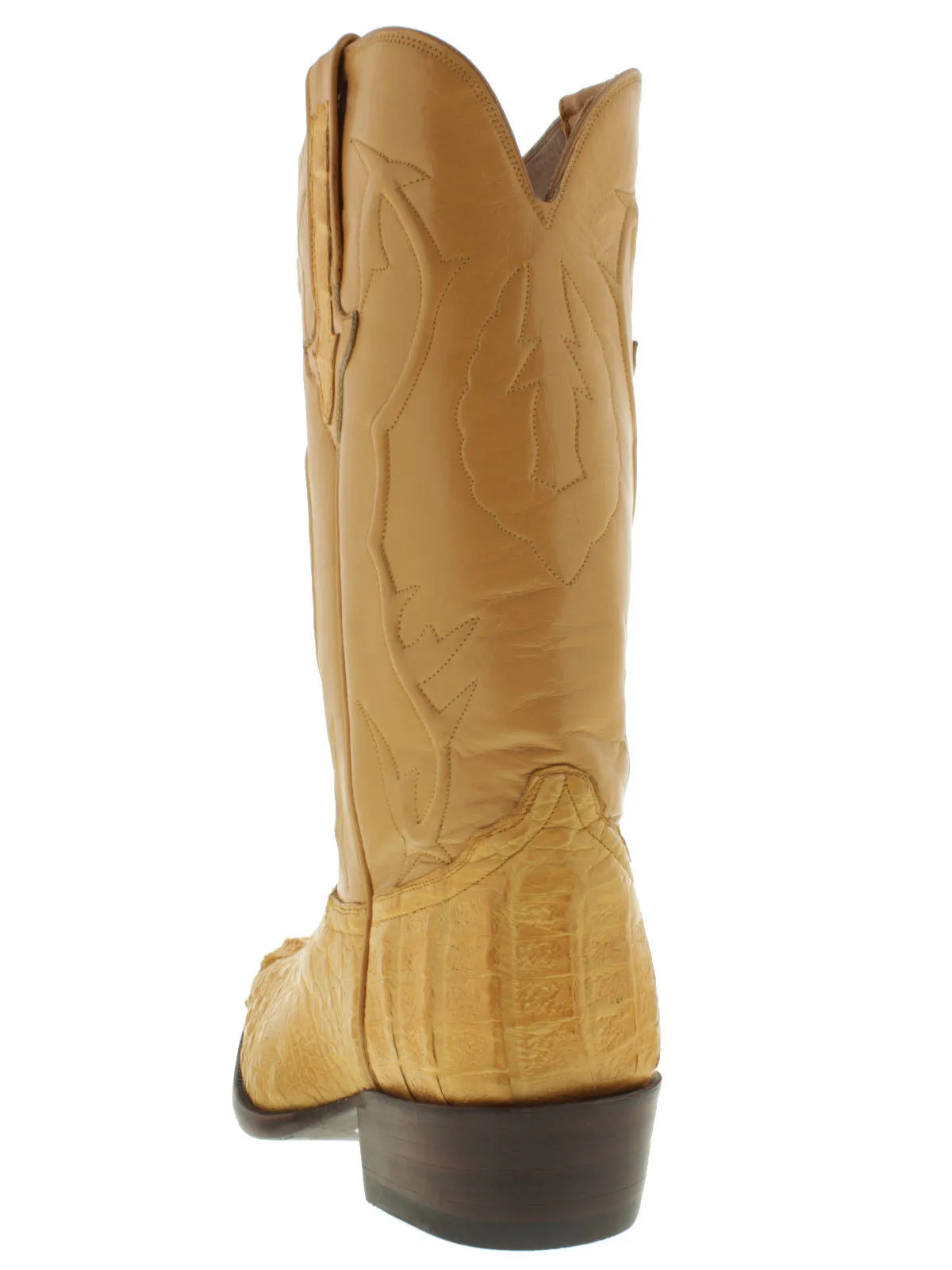 Men's Yellow Buttercup All Real Crocodile Skin Head Cut Cowboy Boots J Toe - BD1