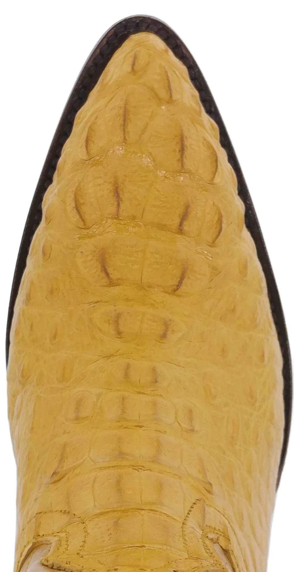 Men's Yellow Buttercup All Real Crocodile Skin Head Cut Cowboy Boots J Toe - BD1
