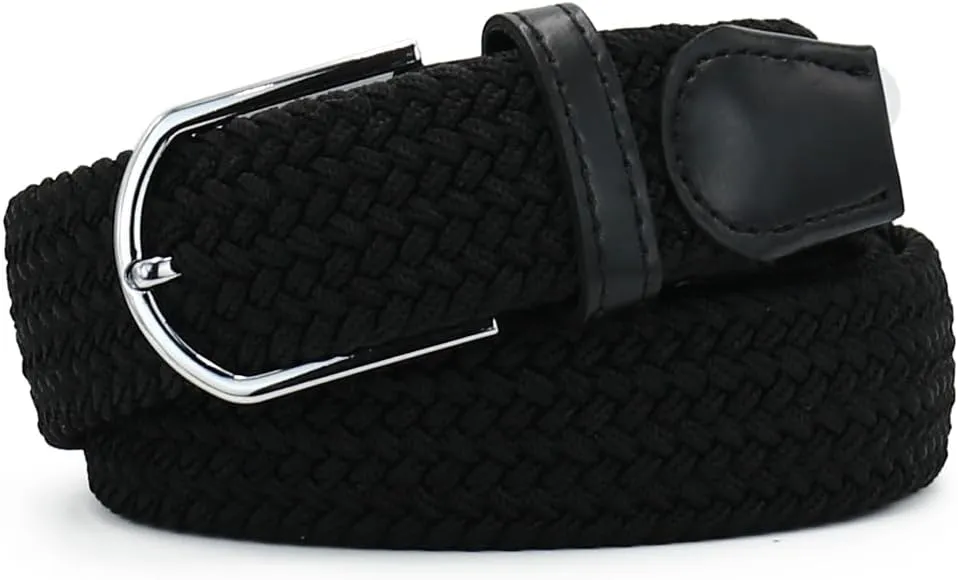 Multicolored Elastic Woven Golf Belts Casual Braided Stretch Belt for Men and Women