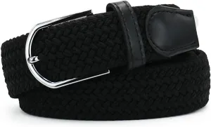 Multicolored Elastic Woven Golf Belts Casual Braided Stretch Belt for Men and Women