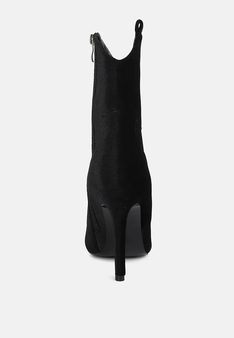 NAT-LOVE Black Velvet Cow Girl boot