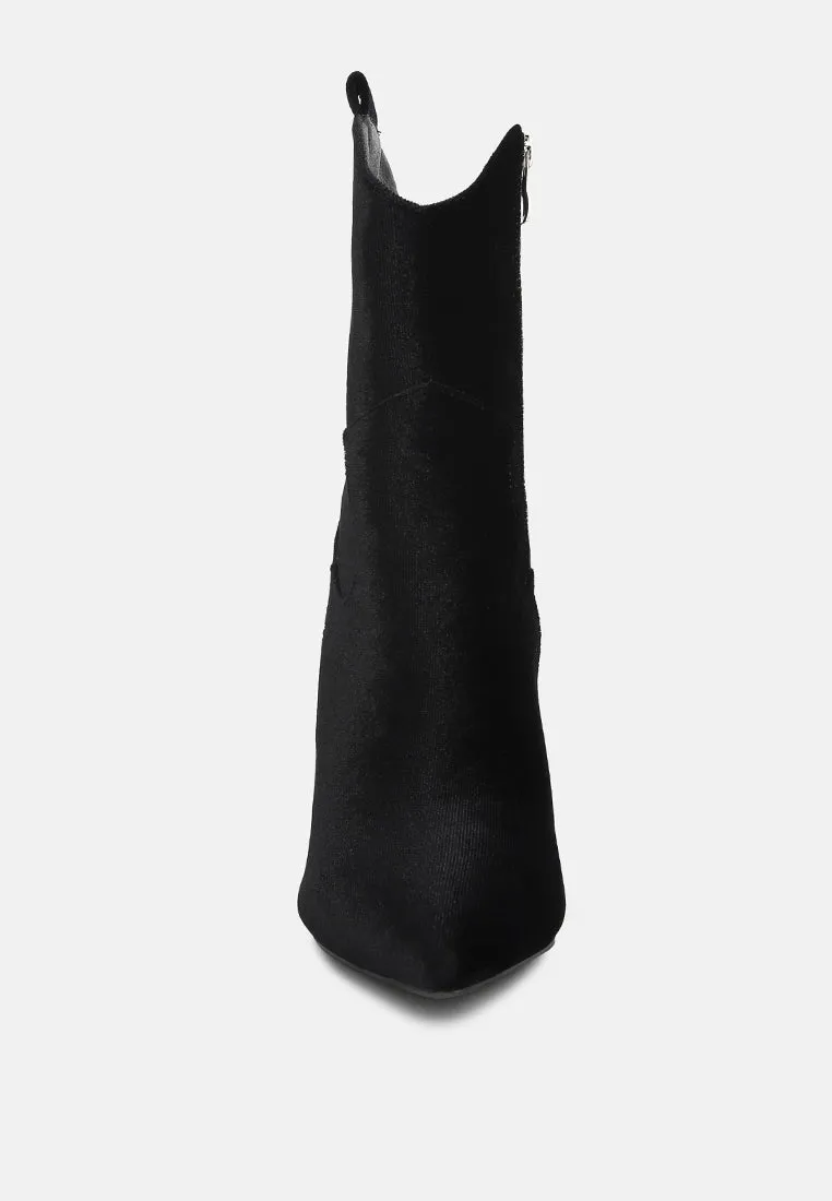 NAT-LOVE Black Velvet Cow Girl boot